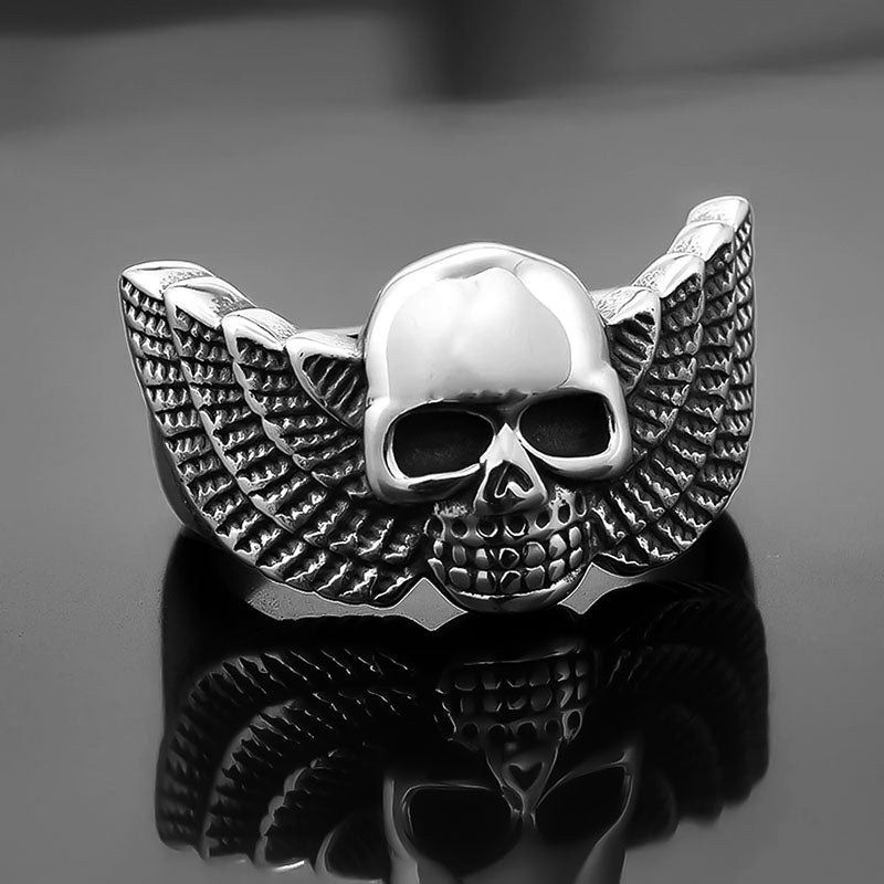 Angel Rider Skull Ring