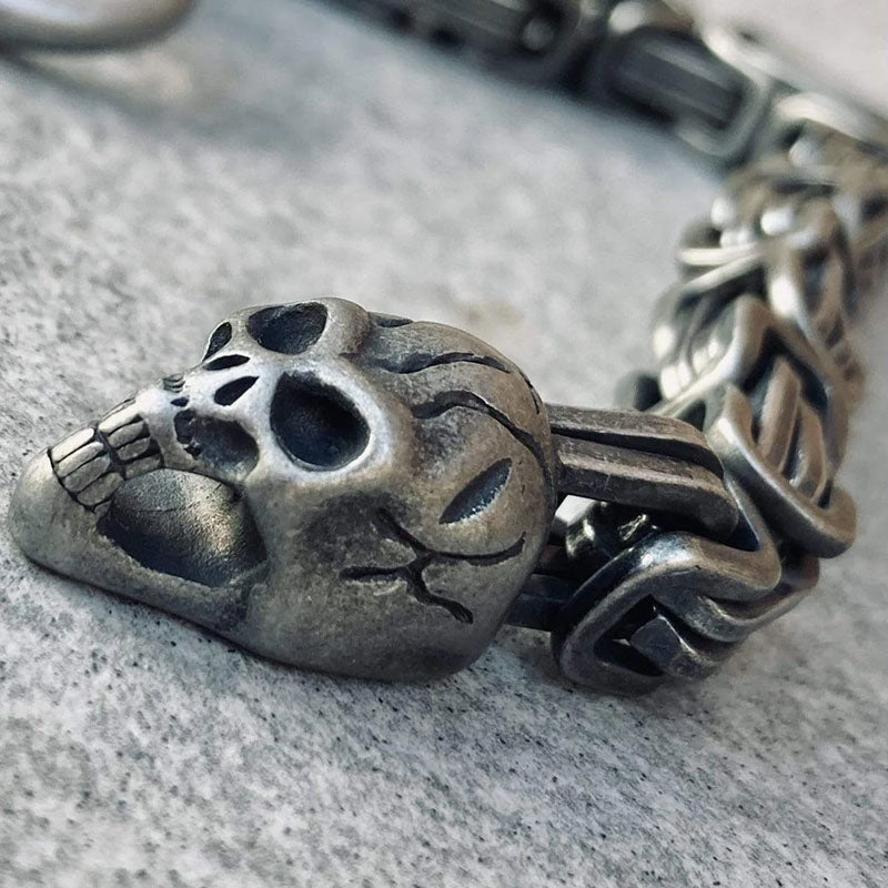 Vintage Double Skull Heads Bracelet - Unisex