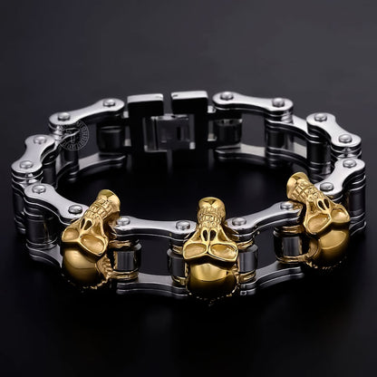 Triple Skull Power Bracelet | 22cm Length