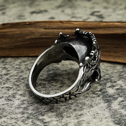 Crowned Reaper Skull Ring