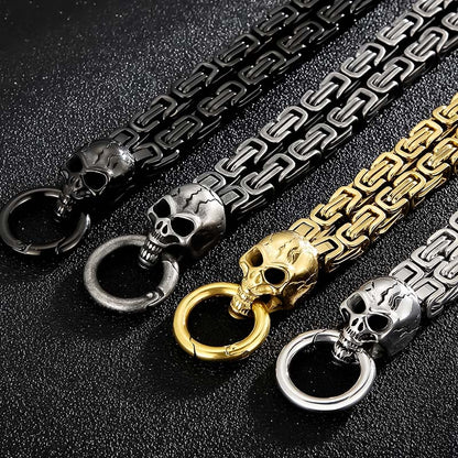 Double Skull Heads Link Bracelet