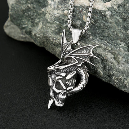 Flame Dragon Skull Necklace