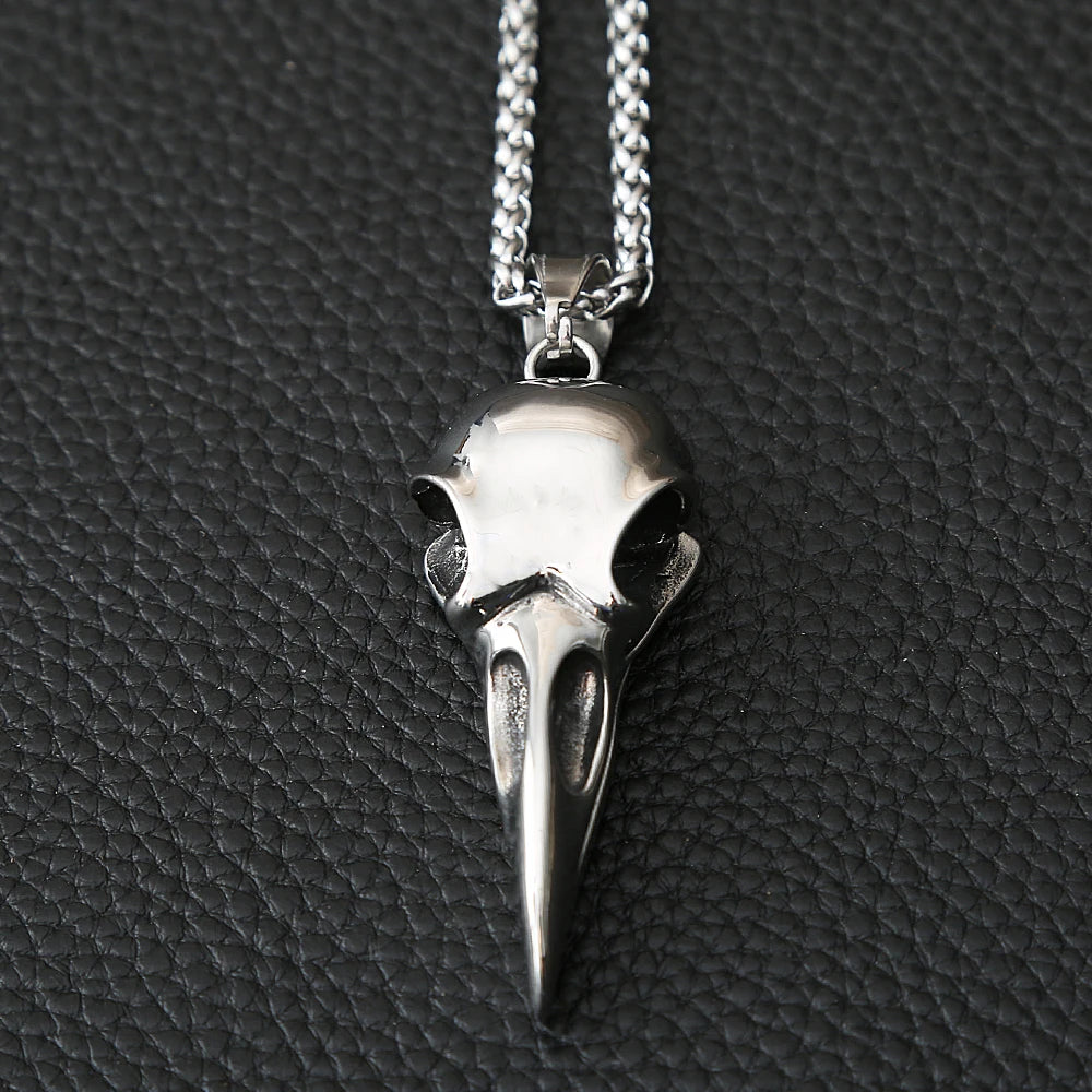 Gothic Crow Skull Necklace