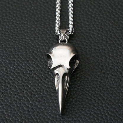 Gothic Crow Skull Necklace