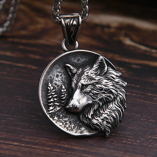 Odin Wolf Head Necklace