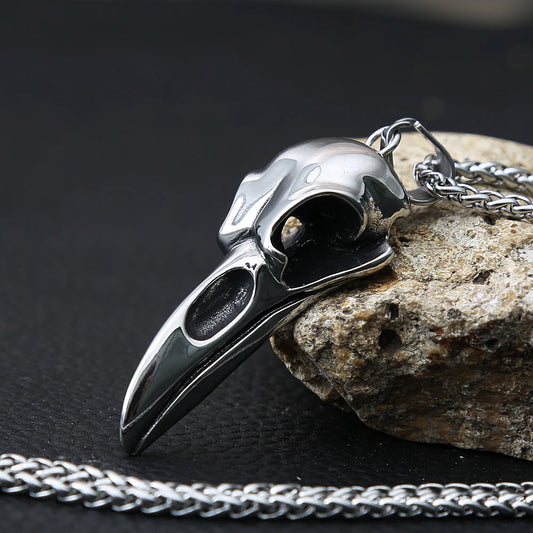 Gothic Crow Skull Necklace