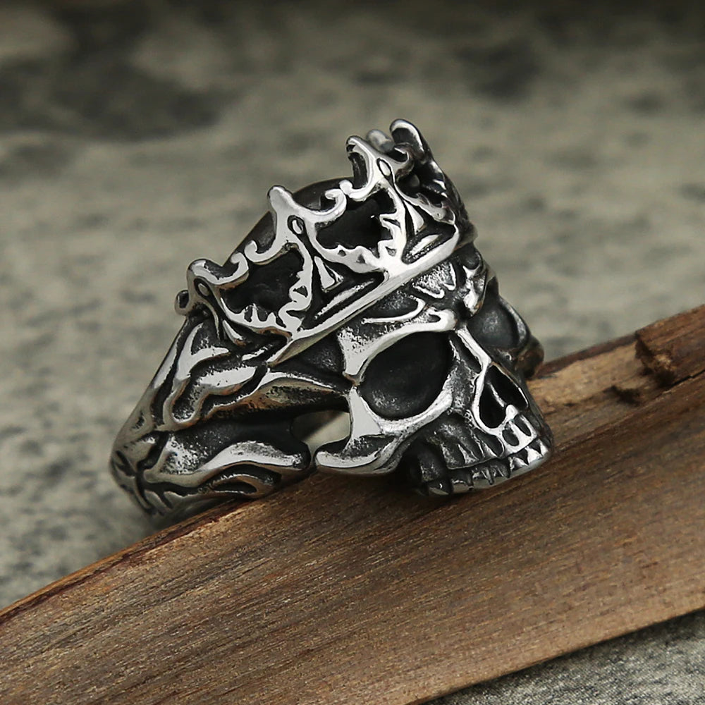 Gothic Crown Skull Ring