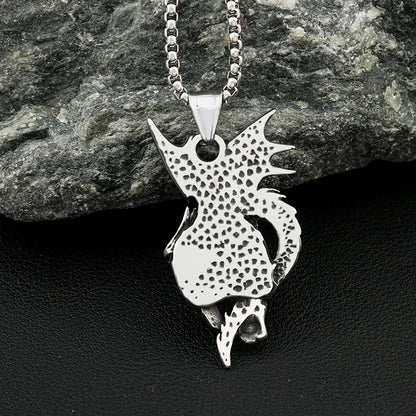 Flame Dragon Skull Necklace