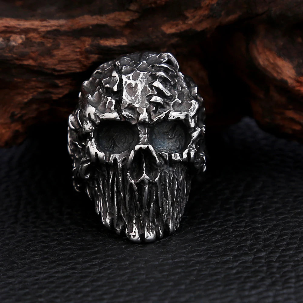 Black Satanic Skull Ring