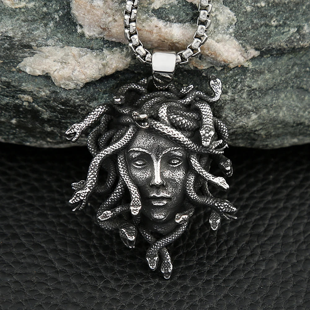 Medusa Snake Pendant Necklace