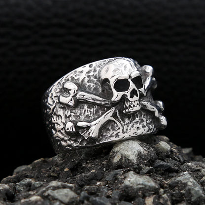 Vintage Crossbones Pirate Skull Ring