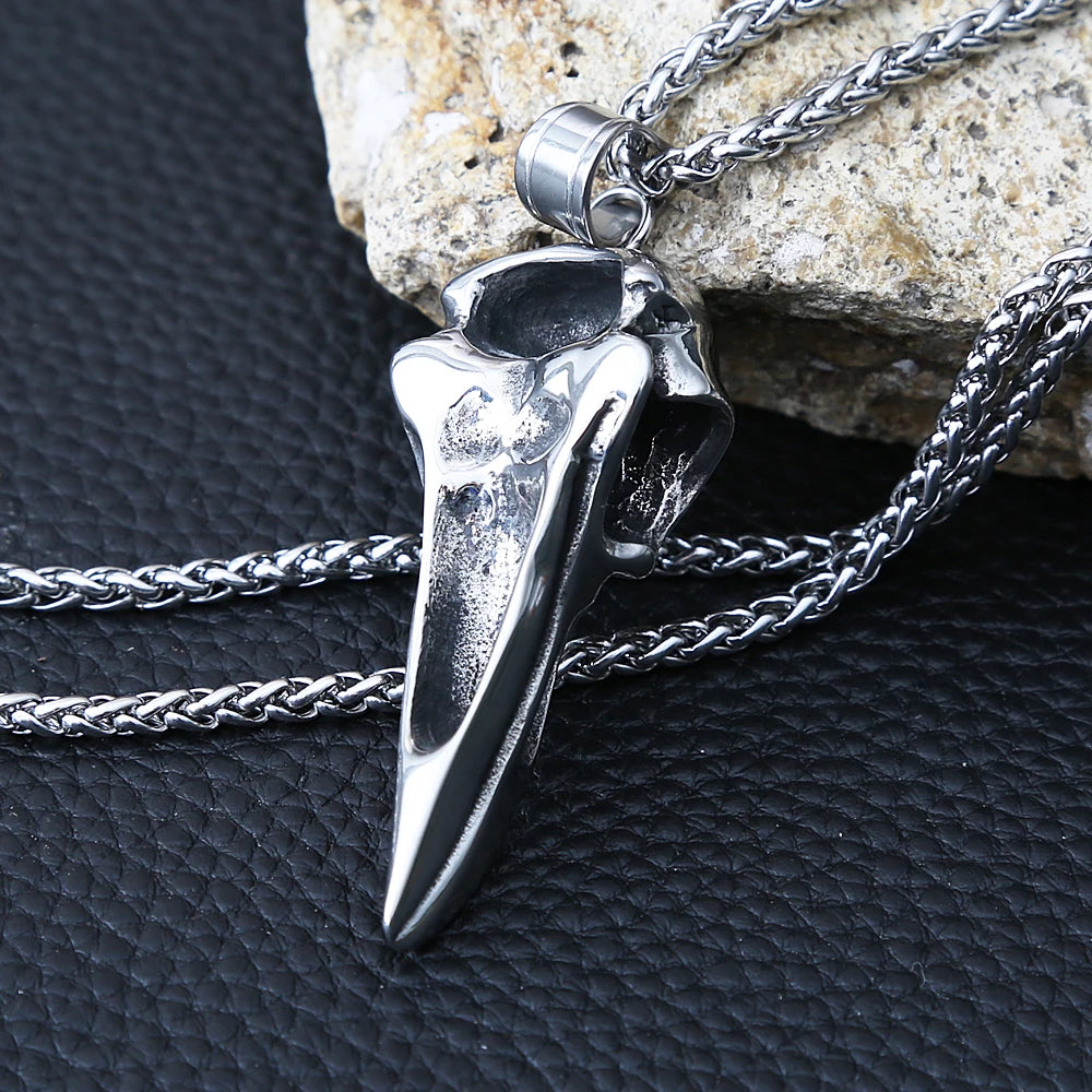 Gothic Crow Skull Necklace