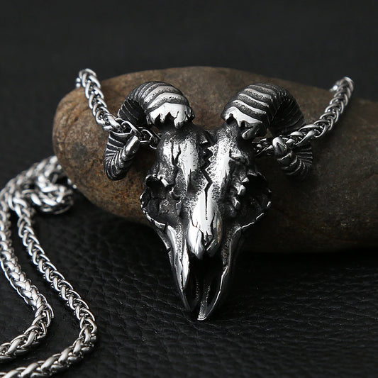 Biker Sheep Head Necklace