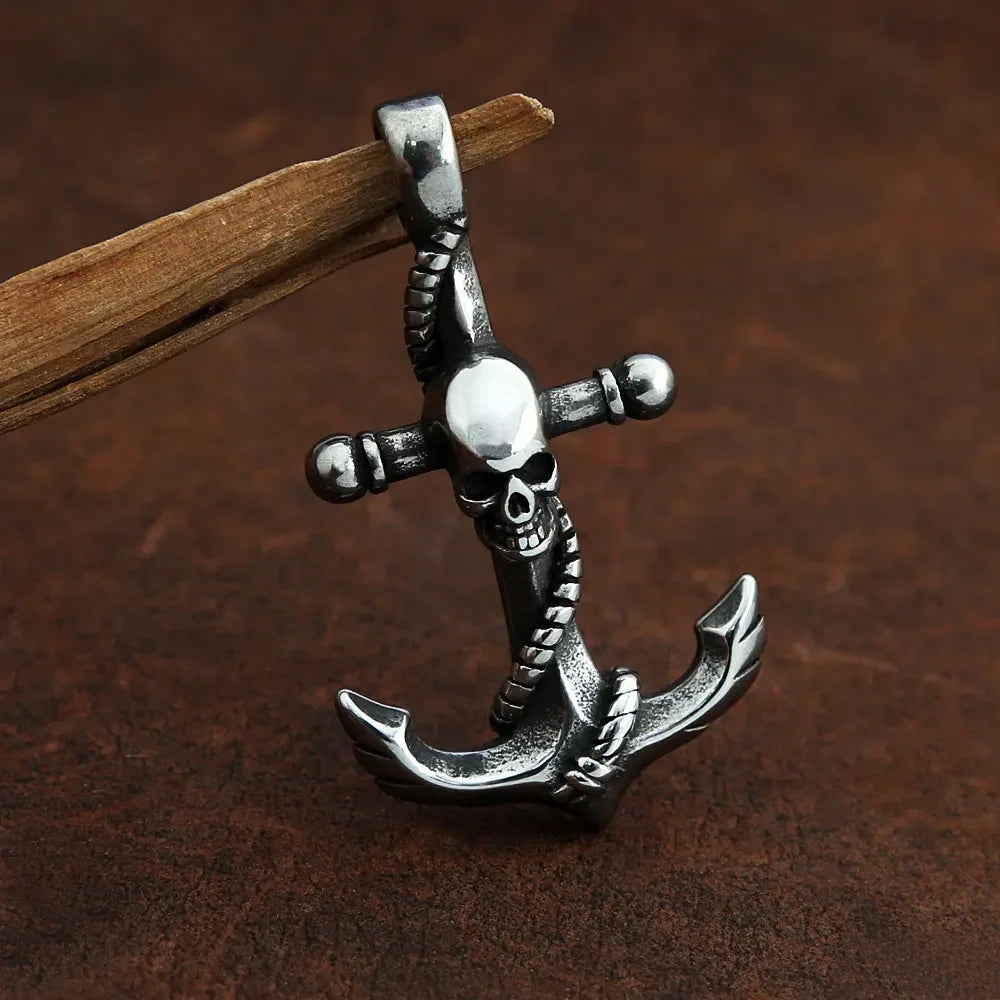 Pirate Anchor Skull Necklace