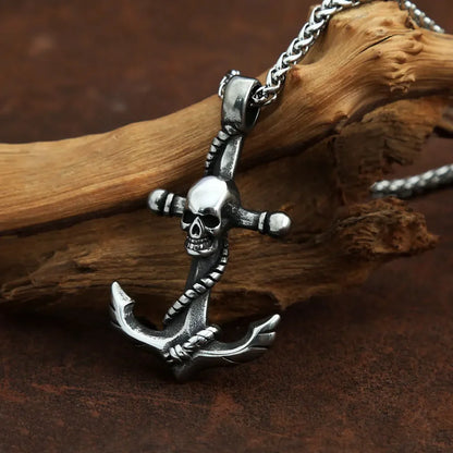 Pirate Anchor Skull Necklace