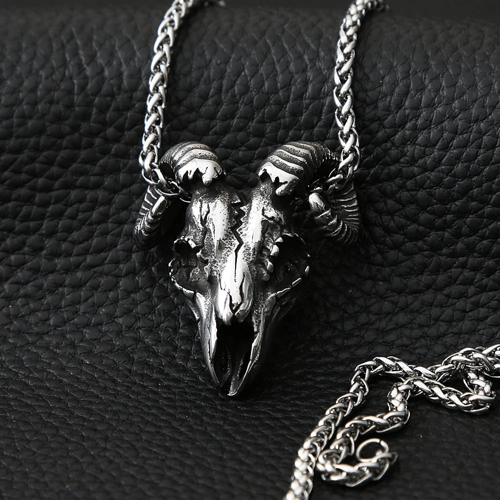 Biker Sheep Head Necklace