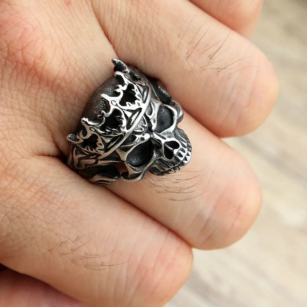 Gothic Crown Skull Ring