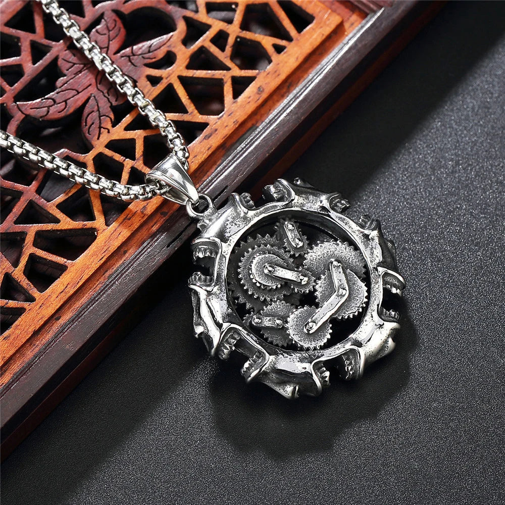 Mechanical Skull Necklace