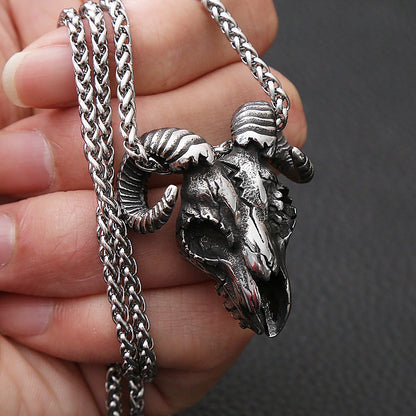 Biker Sheep Head Necklace