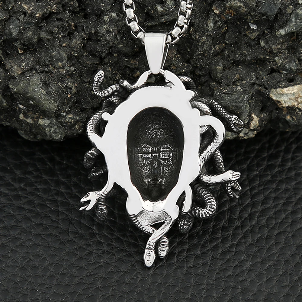 Medusa Snake Pendant Necklace