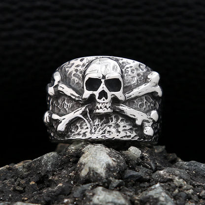 Vintage Crossbones Pirate Skull Ring