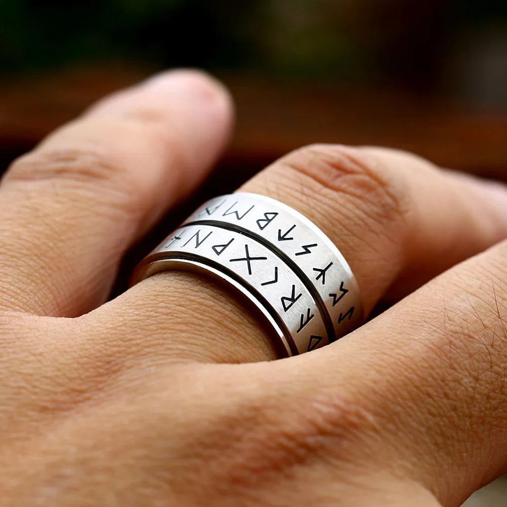 Double Viking Runes Ring