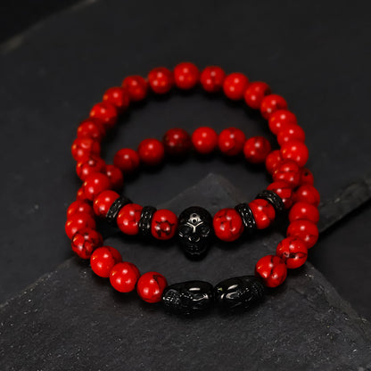 Natural Stone Beads Luxury Skull Bracelet